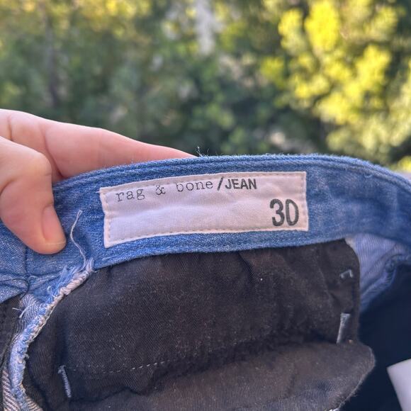 Rag & Bone High Rise Linen Cropped Jean Tuxedo Stripe Size 30 - Picture 7 of 7